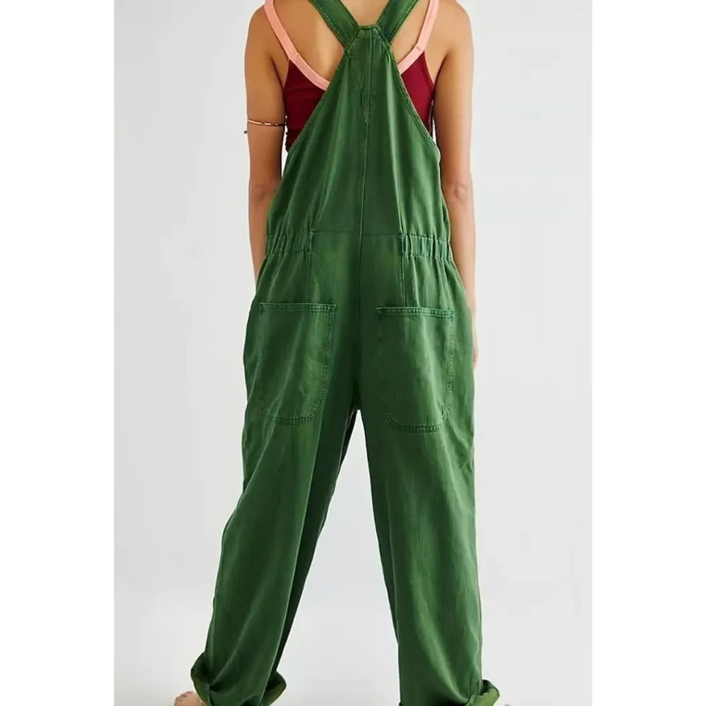 SOLD Free People We The Free Hunter Denim Overall in Spring Green Size Small - Picture 4 of 12